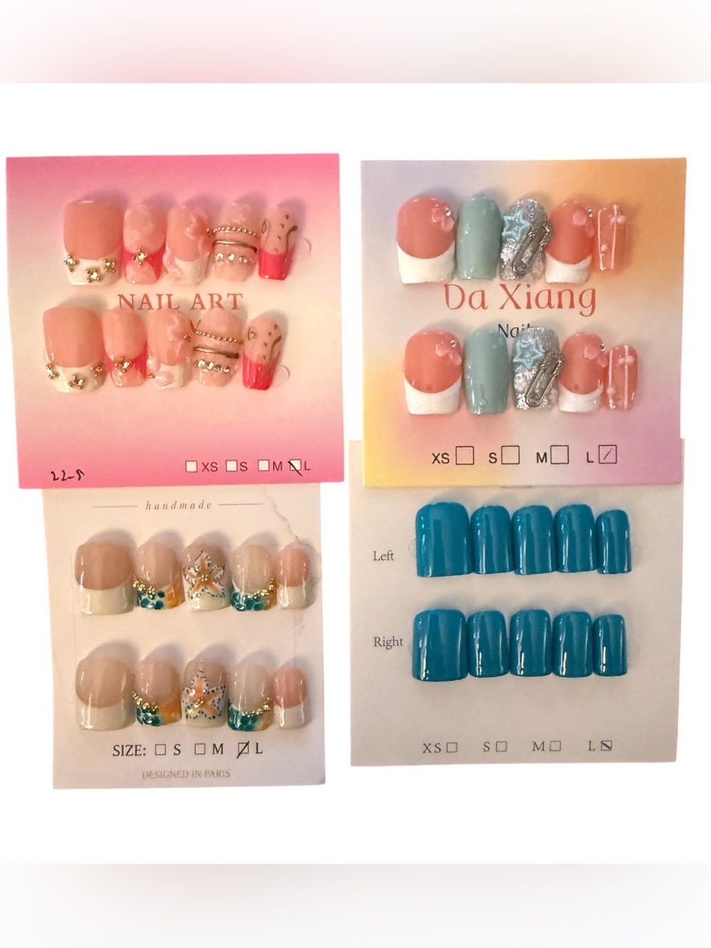 Designer Nail Bundle 4 Sets Size Large